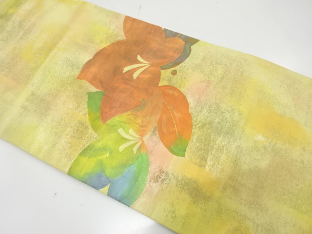 JAPANESE NAGOYA OBI / WOVEN FLOWER